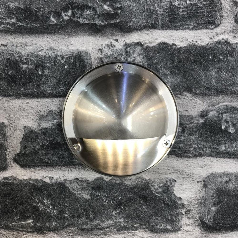 STS09 LED Round Stainless Steel Deck Light Surface Mount Low Voltage Landscape Lighting.