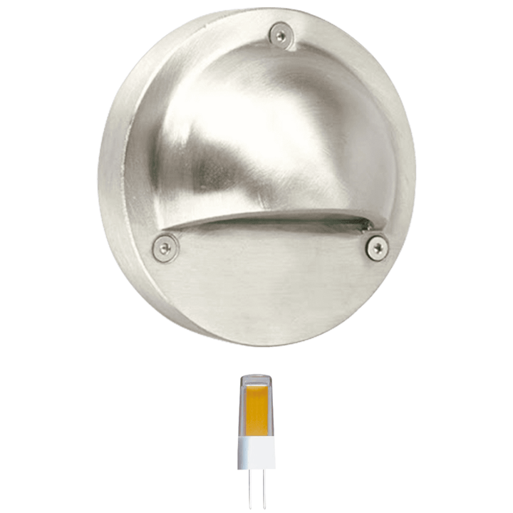 STS09 4x/8x/12x Package LED Round Stainless Steel Deck Light Surface Mount Low Voltage Landscape Lighting 3W 3000K Bulb