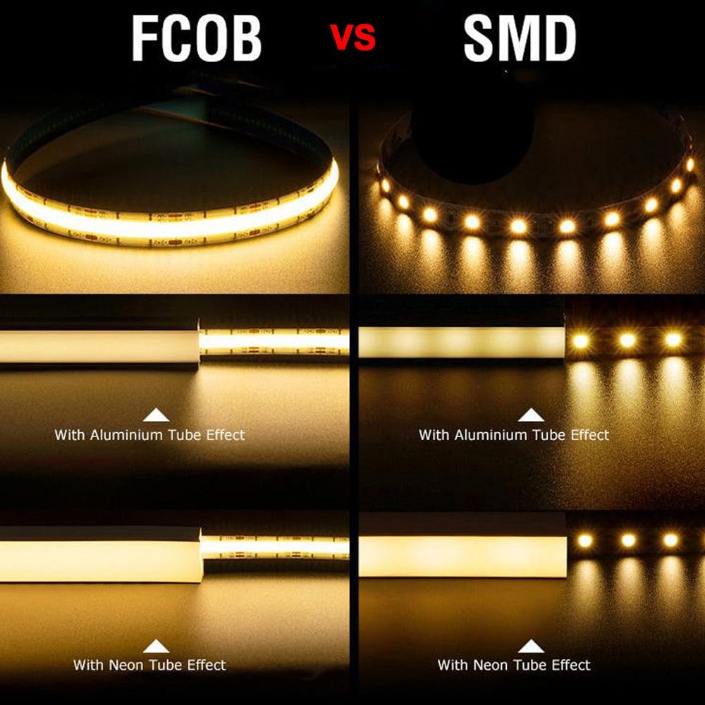 Dotless Linear LED Strip Lights Low Voltage FCOB DC12V Tape Light - Sun Bright Lighting