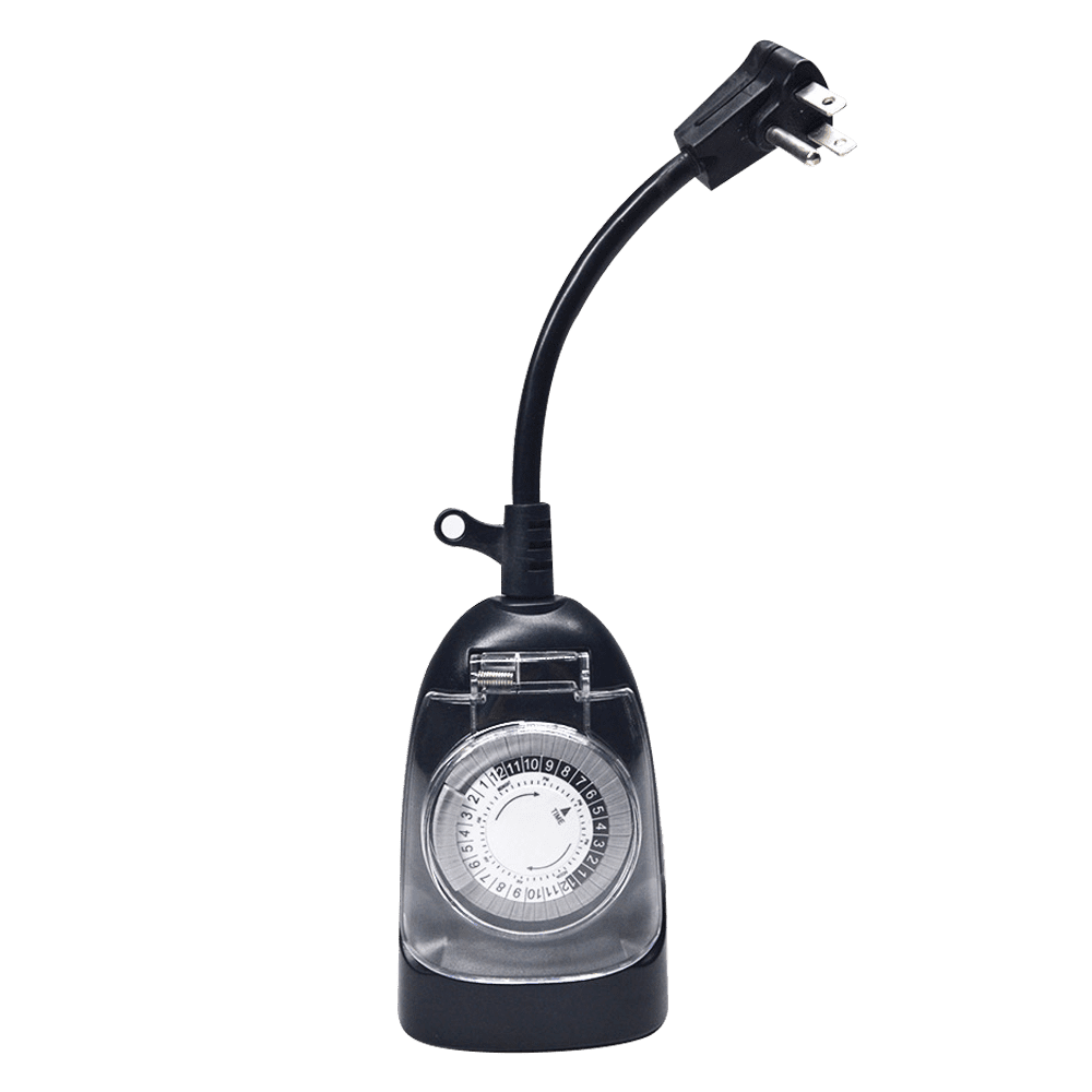 Temporizador enchufable para exteriores TM01 Reloj mecanico resistente al agua IP65 para luces de jardin 24 horas