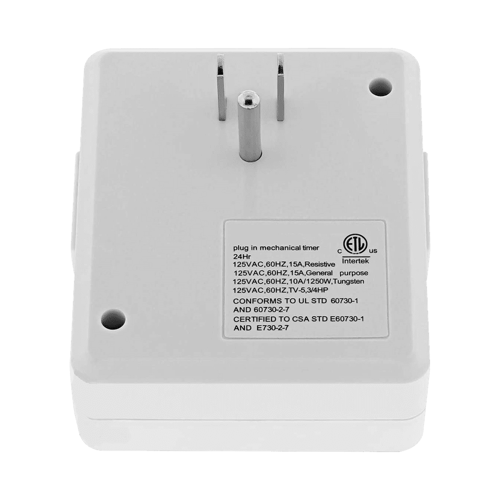 TM02 Indoor Plug In Timer | Mechanical Clock for Garden Lights Transformers 24 Hour - Sun Bright Lighting