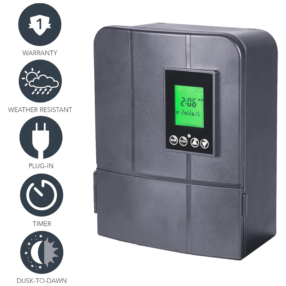 TSP300 300 Watt Low Voltage Transformer with Digital Timer and Photocell.