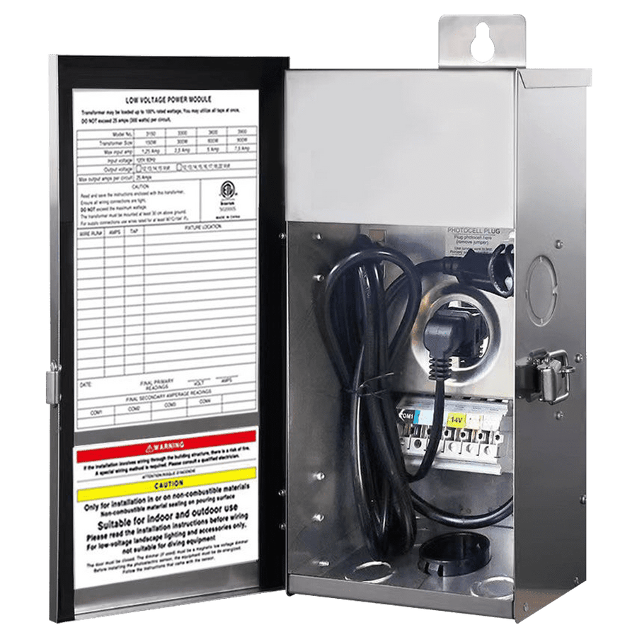 TSR300 AC 300W Manual Stainless Steel Transformer | Low Voltage Power Supply - Sun Bright Lighting