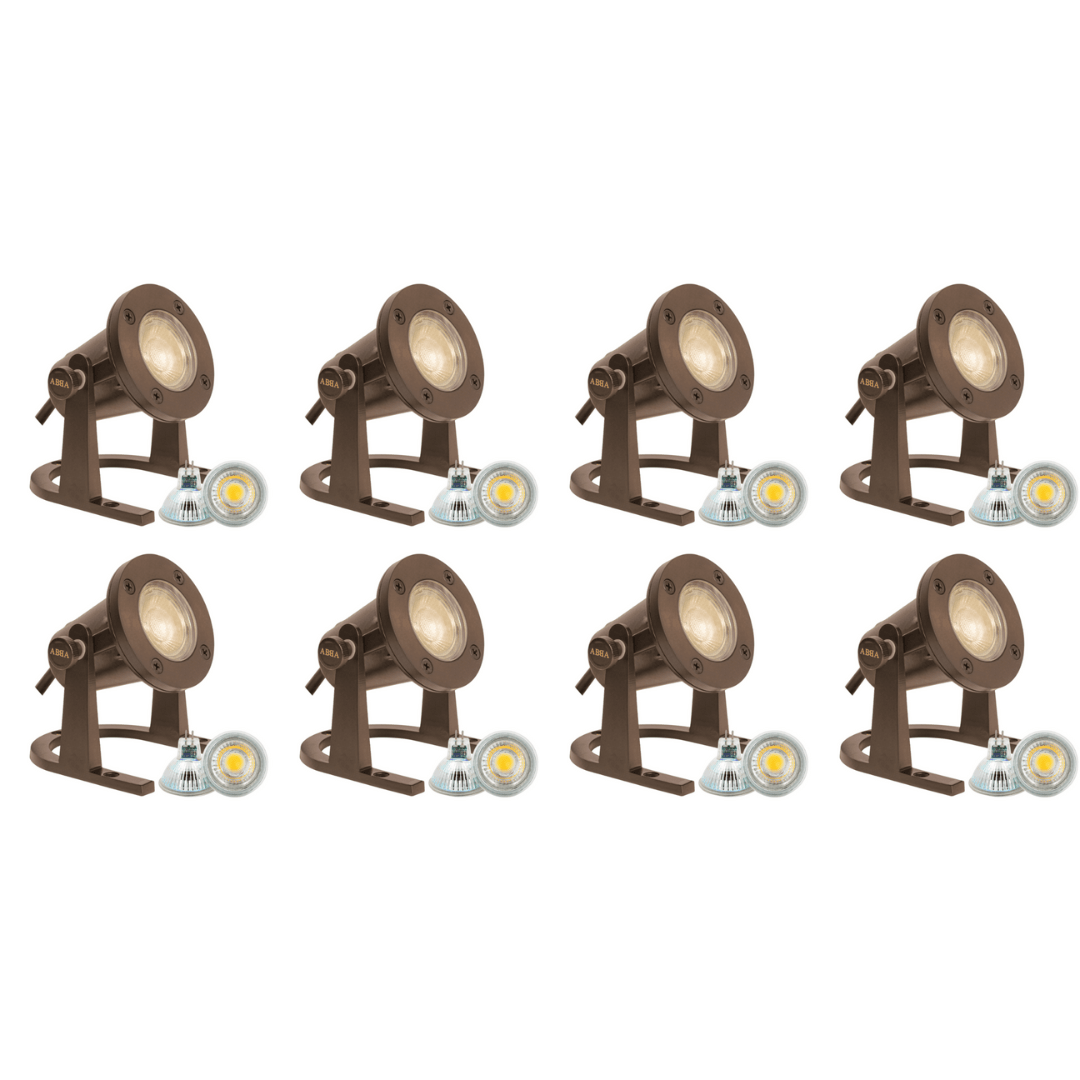 ULB01 4x/8x/12x Package 12V Low Voltage Underwater Brass LED Fountain Pond Lighting with 5W 3000K Bulb