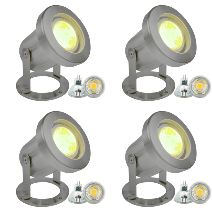 ULB03 4x/8x/12x Package Stainless Steel Underwater Landscape LED Fountain Light Pond Lighting with 5W 3000K Bulb