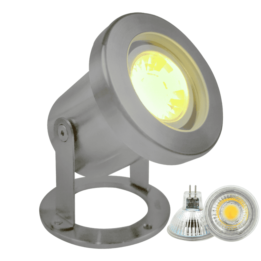 ULB03 4x/8x/12x Package Stainless Steel Underwater Landscape LED Fountain Light Pond Lighting with 5W 3000K Bulb