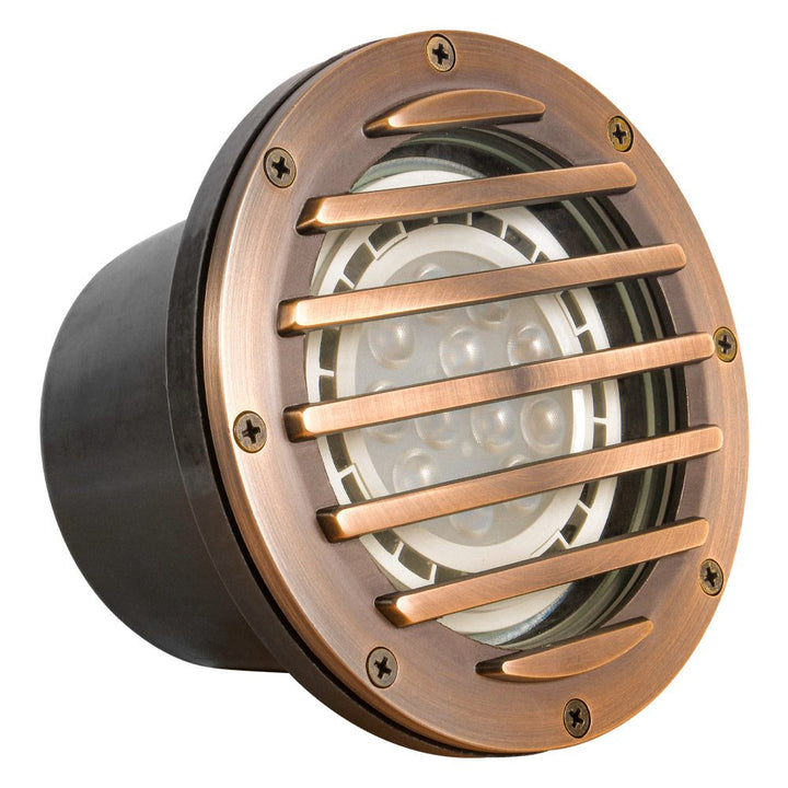 UNB01 Cast Brass In-Ground Well Light | Lamp Ready Low Voltage Landscape Light - Sun Bright Lighting