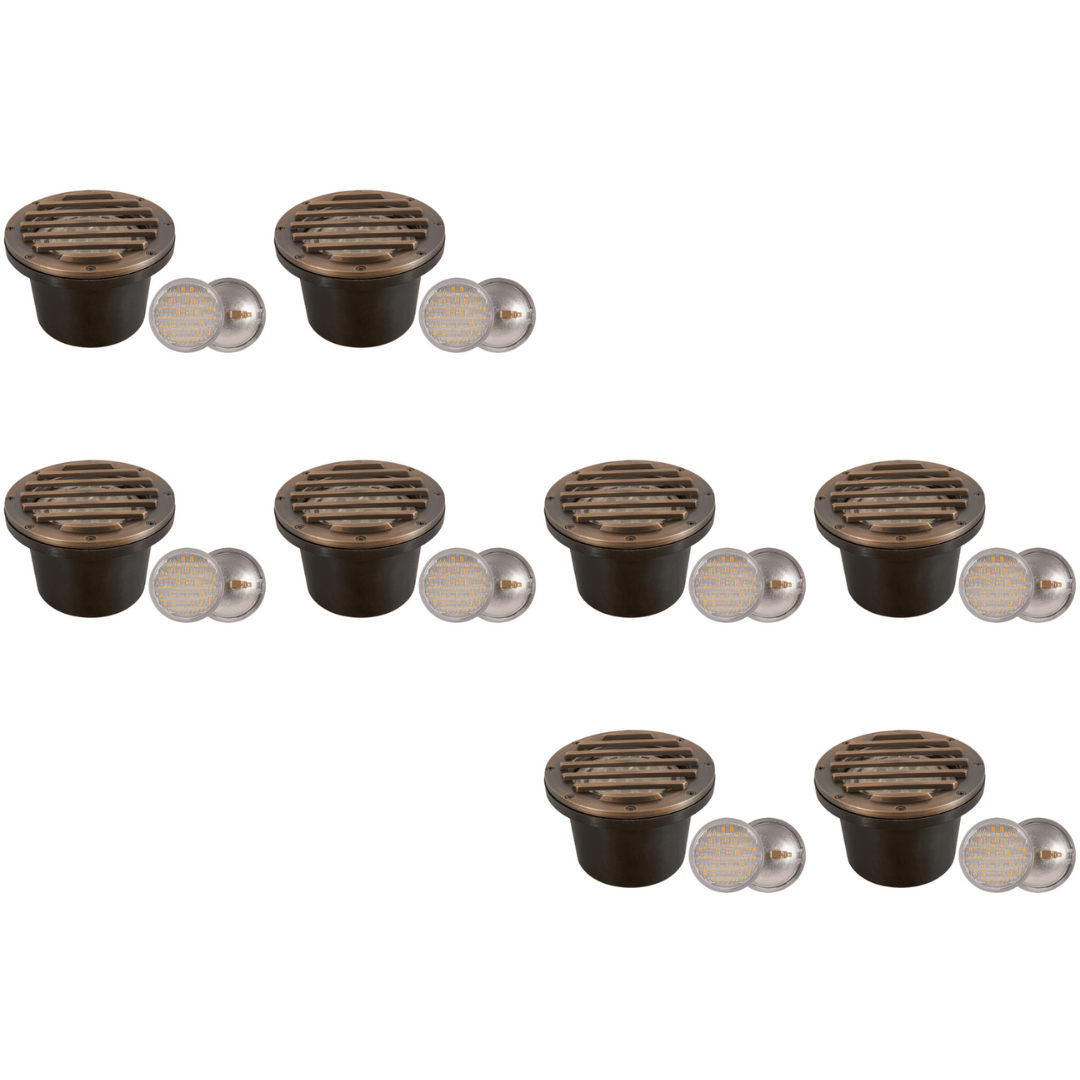 UNB01 4x/8x/12x Package Cast Brass Low Voltage Grille Commercial PAR36 LED In-ground Well Light IP65 Waterproof 10W 3000K Bulb