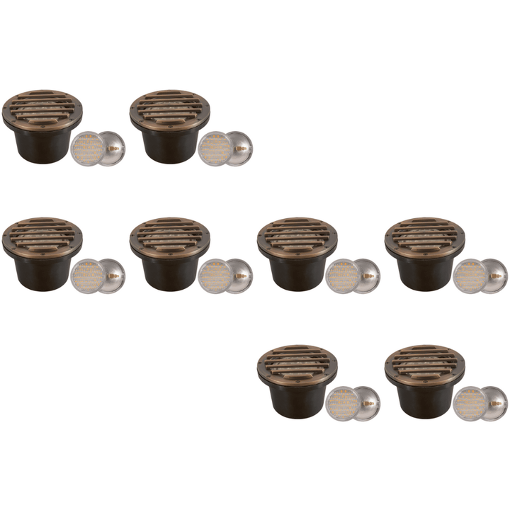 UNB01 4x/8x/12x Package Cast Brass Low Voltage Grille Commercial PAR36 LED In-ground Well Light IP65 Waterproof 10W 3000K Bulb