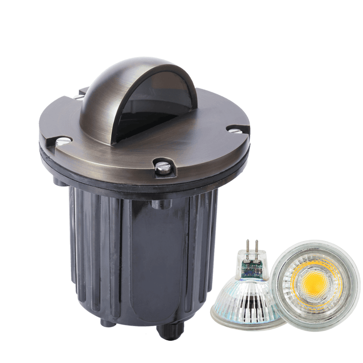 UNB02 4x/8x/12x Package Cast Brass Low Voltage Half Moon Round LED In-ground Well Light IP65 Waterproof with 5W 3000K Bulb