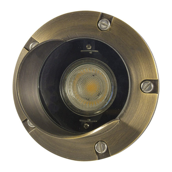 UNB03 Cast Brass In-Ground Well Light | Lamp Ready Low Voltage Landscape Light - Sun Bright Lighting