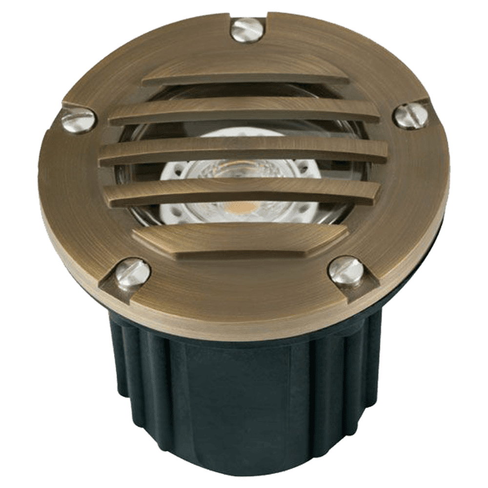 UNB06 Cast Brass Low Voltage Round Grill LED In-ground Light IP65 Waterproof.