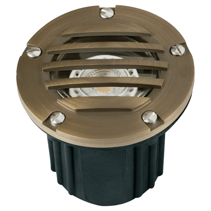 UNB06 Cast Brass Low Voltage Round Grill LED In-ground Light IP65 Waterproof.