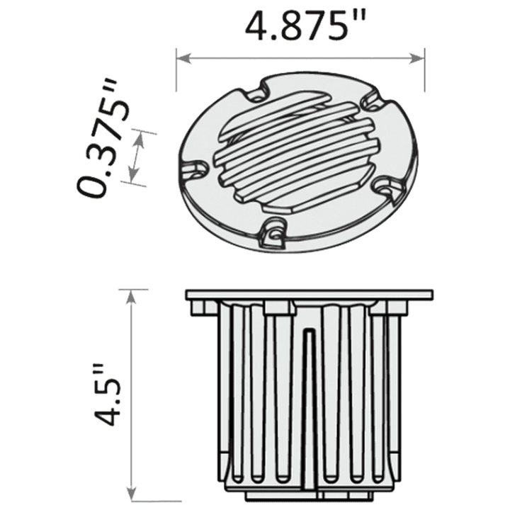 UNB06 Cast Brass Low Voltage Round Grill LED In-ground Light IP65 Waterproof.