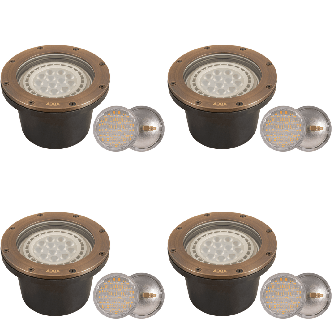 UNB08 4x/8x/12x Package Cast Brass Low Voltage Commercial PAR36 LED In-ground Well Light IP65 Waterproof 10W 3000K