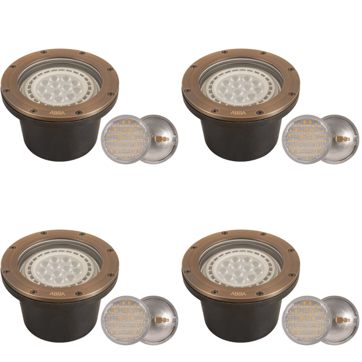 UNB08 4x/8x/12x Package Cast Brass Low Voltage Commercial PAR36 LED In-ground Well Light IP65 Waterproof 10W 3000K
