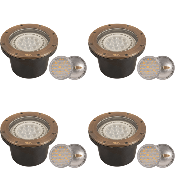 UNB08 4x/8x/12x Package Cast Brass Low Voltage Commercial PAR36 LED In-ground Well Light IP65 Waterproof 10W 3000K