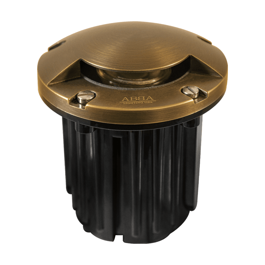 UNB09 Cast Brass In-Ground Well Light | Lamp Ready Low Voltage Landscape Light - Sun Bright Lighting