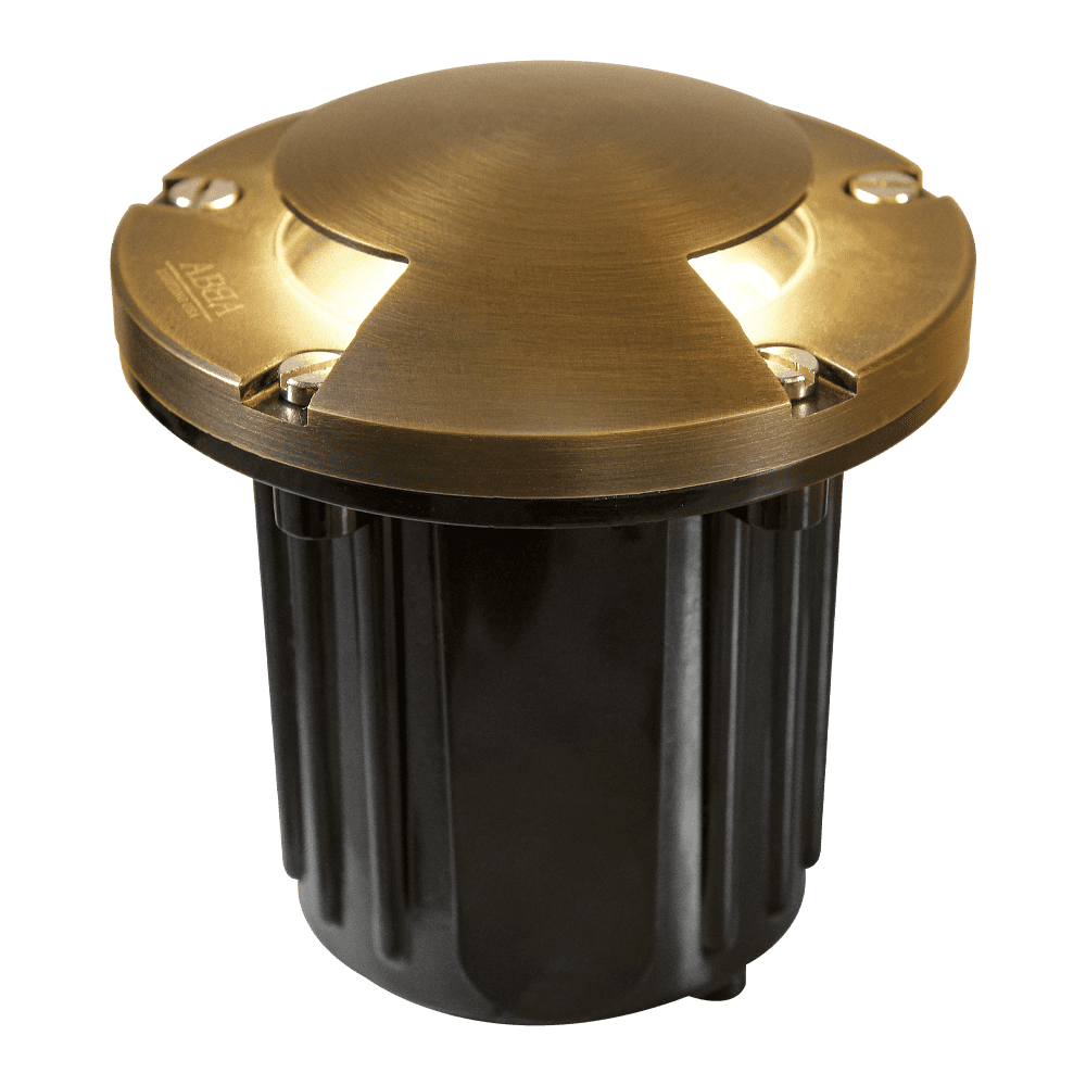 UNB10 Cast Brass In-Ground Well Light | Lamp Ready Low Voltage Landscape Light - Sun Bright Lighting