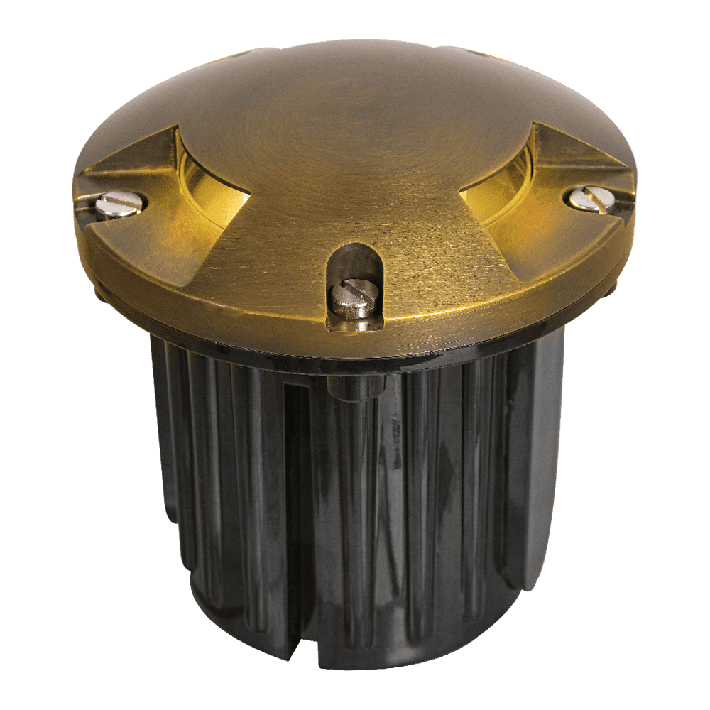 UNB11 Cast Brass In-Ground Well Light | Lamp Ready Low Voltage Landscape Light - Sun Bright Lighting