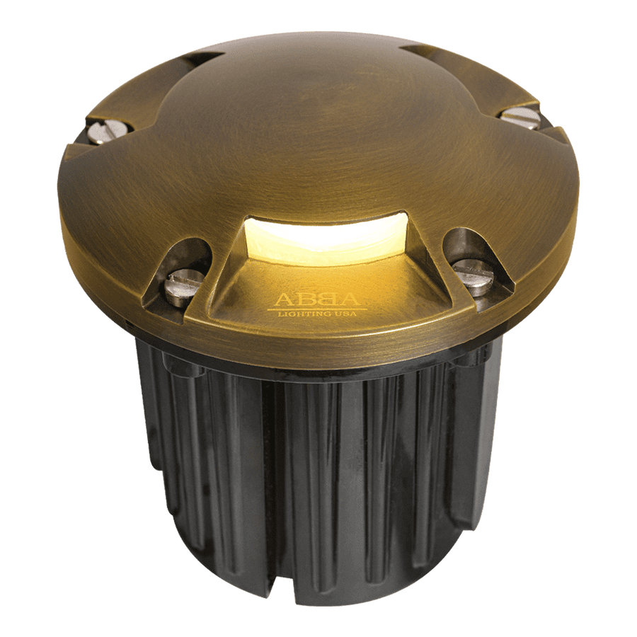 UNB11 Cast Brass In-Ground Well Light | Lamp Ready Low Voltage Landscape Light - Sun Bright Lighting