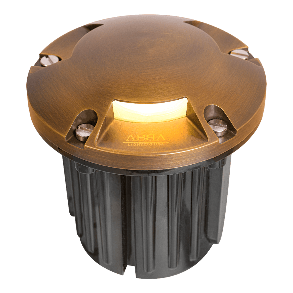 UNB11 Cast Brass Round Tri-Directional Low Voltage LED In-ground Light - Kings Outdoor Lighting