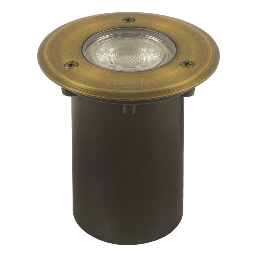 UNB12 Cast Brass In-Ground Well Light | Lamp Ready Low Voltage Landscape Light - Sun Bright Lighting