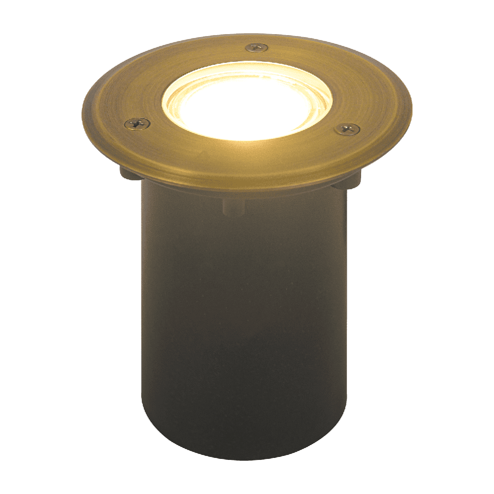 UNB12 Cast Brass Low Voltage Round LED In-ground Light IP65 Waterproof - Kings Outdoor Lighting