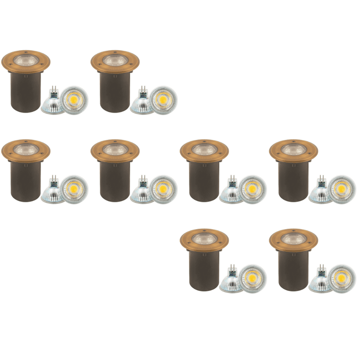 UNB12 4x/8x/12x Package Cast Brass Low Voltage Round LED In-ground Well Light IP65 Waterproof with 5W 3000K Bulb
