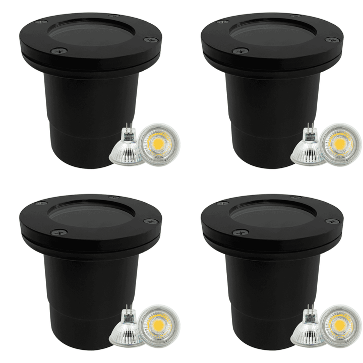 UNF07 4x/8x/12x Package Fiber Glass Low Voltage Round LED In-ground Well Light IP65 Waterproof 5W 3000K Bulb