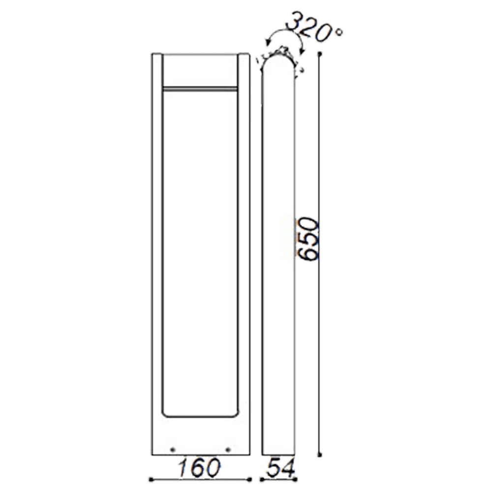 CD56 8W Low Voltage LED Rectangular Adjustable Bollard Landscape Pathway Lighting.