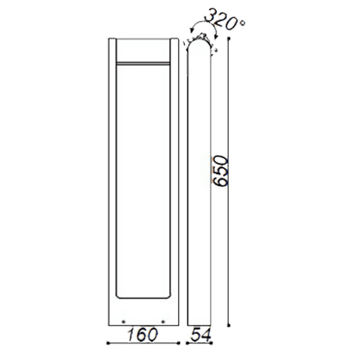 CD56 8W Low Voltage LED Rectangular Adjustable Bollard Landscape Pathway Lighting.