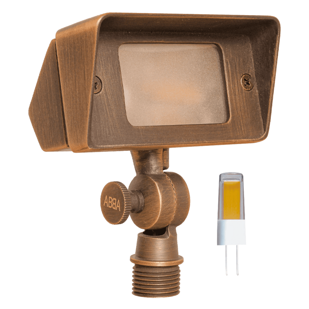 FPB01 4x/8x/12x Package Brass Rectangular LED Directional Flood Light Adjustable Lighting 3W 3000K Bulb