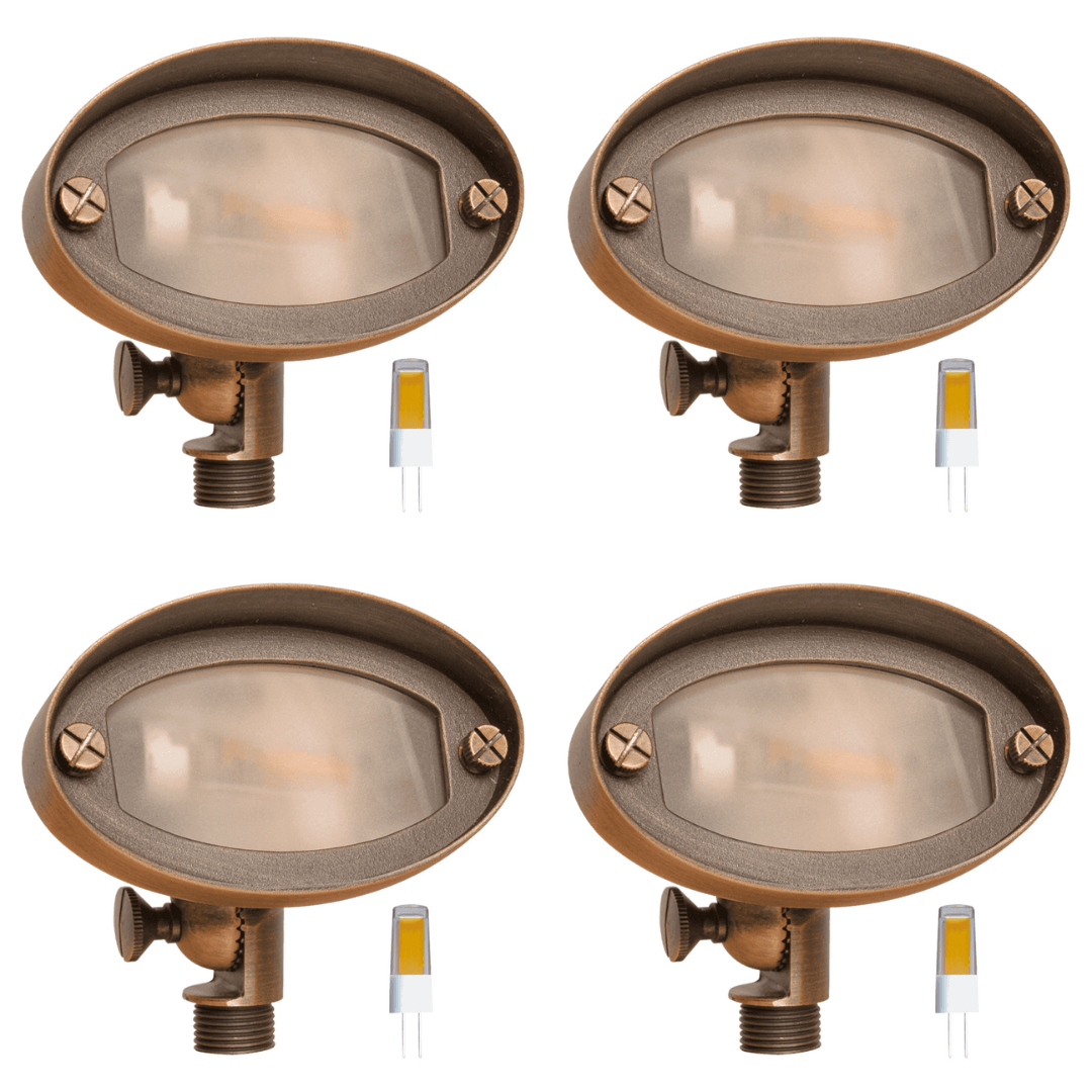 FPB03 4x/8x/12x Package Brass Oval LED Directional Flood Light Adjustable Lighting 3W 3000K Bulb