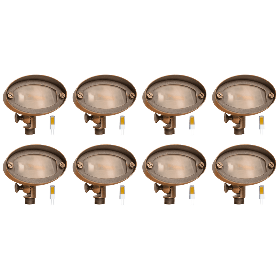 FPB03 4x/8x/12x Package Brass Oval LED Directional Flood Light Adjustable Lighting 3W 3000K Bulb