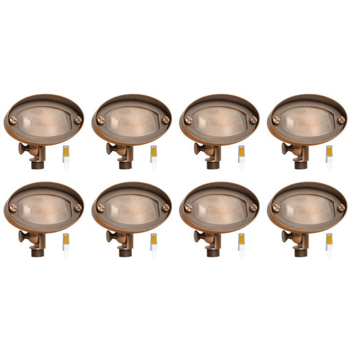 FPB03 4x/8x/12x Package Brass Oval LED Directional Flood Light Adjustable Lighting 5W 3000K Bulb