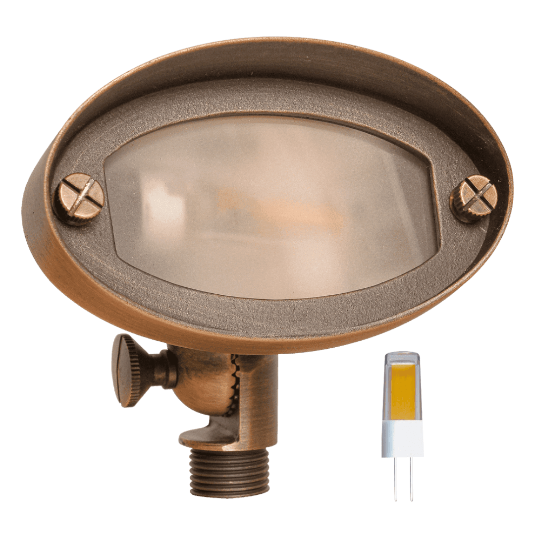 FPB03 4x/8x/12x Package Brass Oval LED Directional Flood Light Adjustable Lighting 3W 3000K Bulb