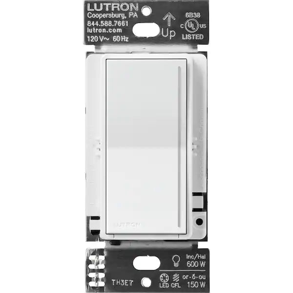 Lutron Sunnata Touch Dimmer Switch with LED+ Advanced Technology, for LED and Incandescent, 3 Way/Multi Location White | STCL-153MH-WH